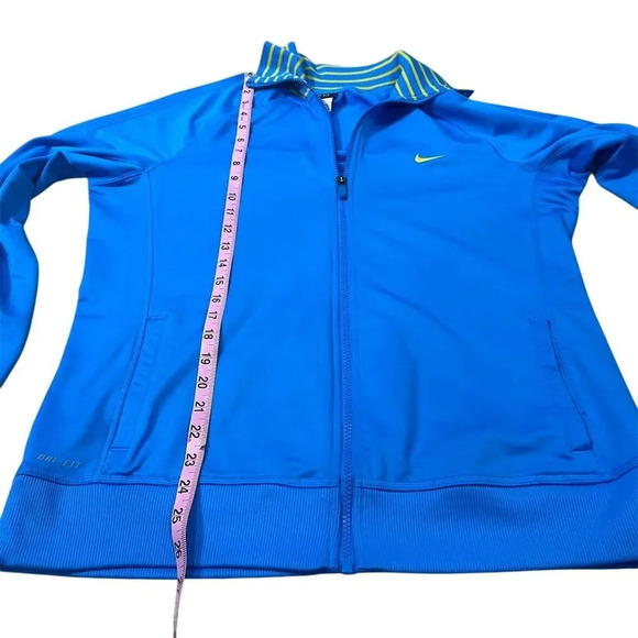 Nike Women's Dri-FIT Track Jacket Blue Size L Full Zip Post Y2K - Picture 5 of 9